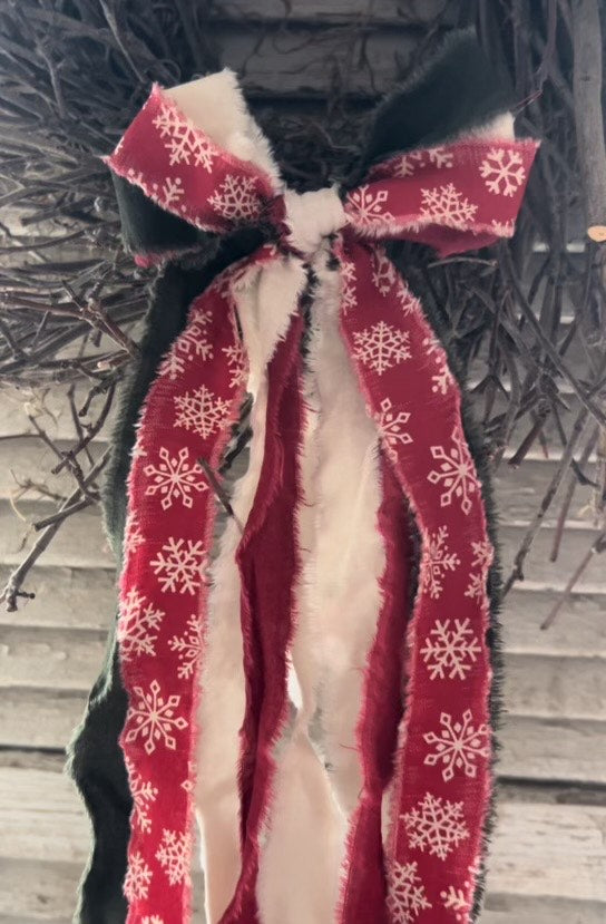 Snowflake traditional Christmas Bow