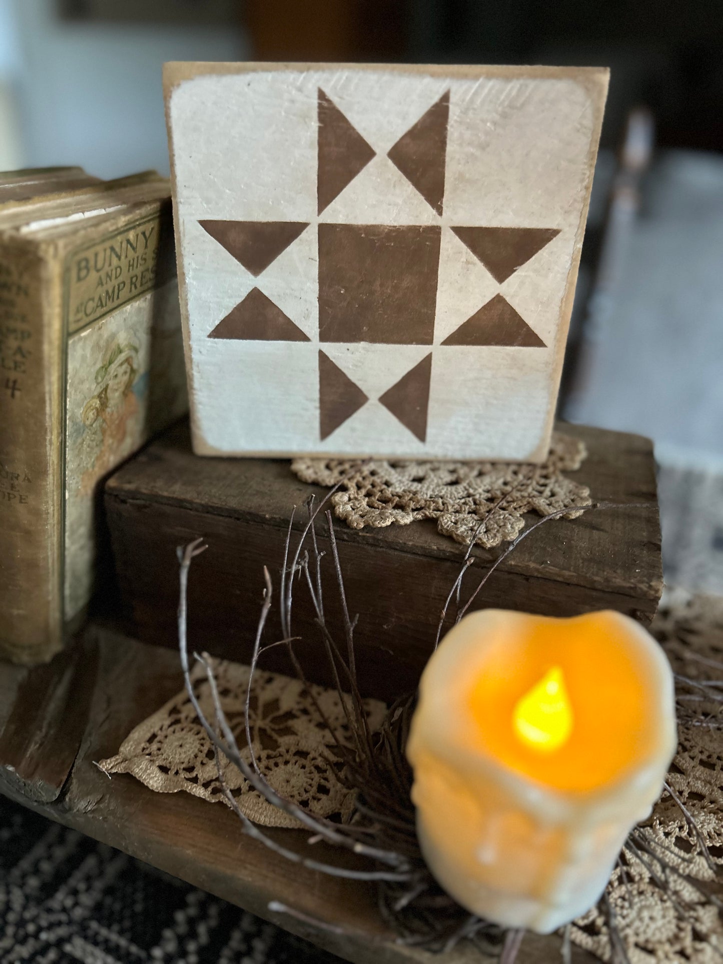 brown quilt pattern block