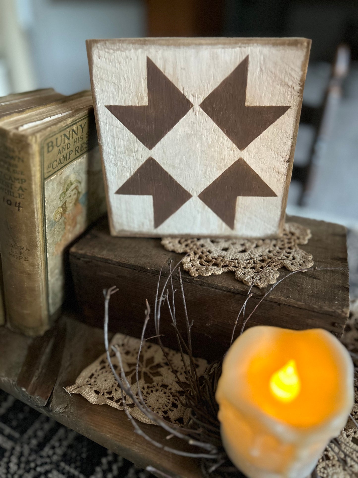 brown quilt pattern block