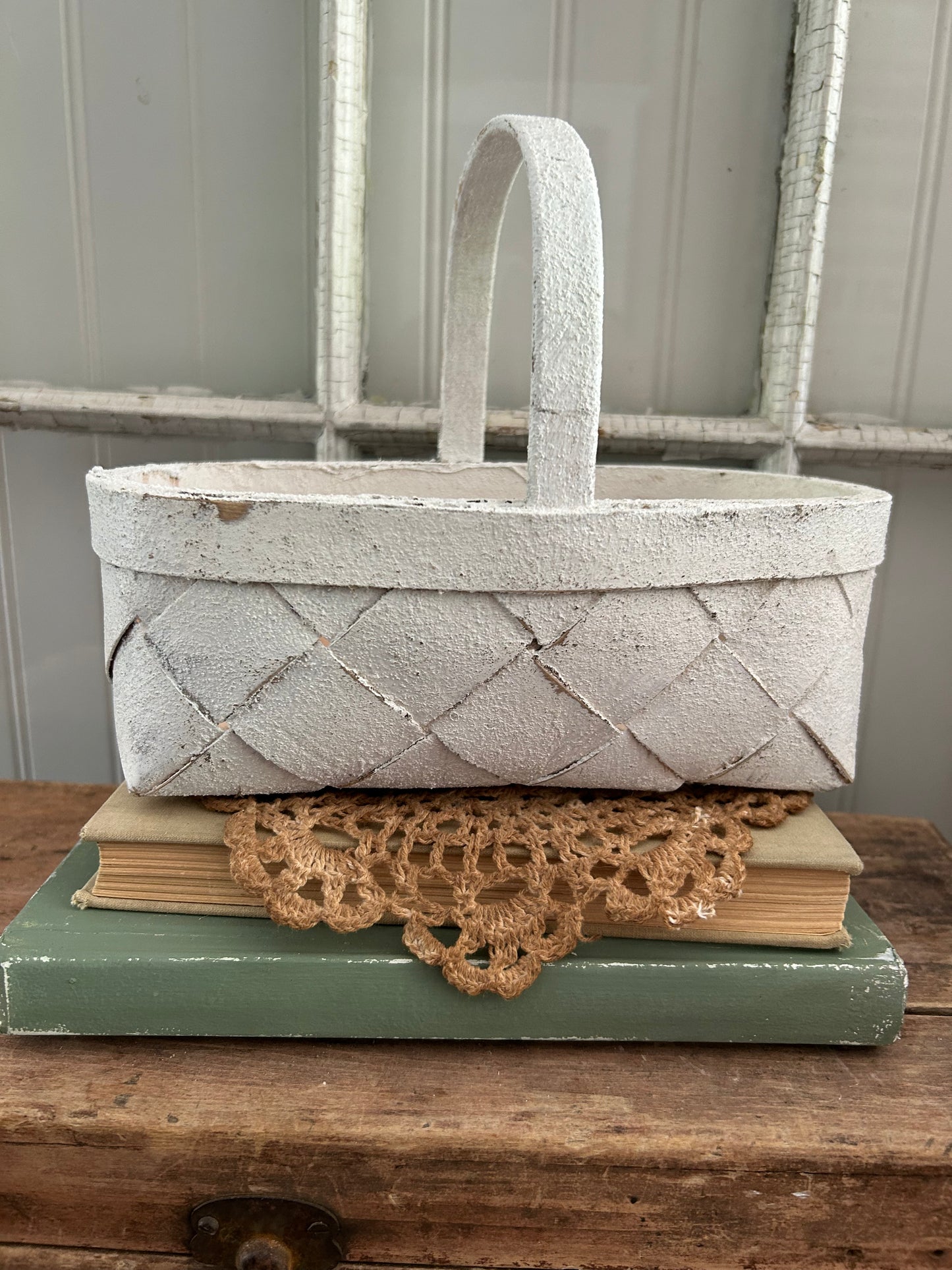 White Farmhouse Basket