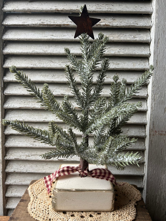 charlie brown tree with red checked bow