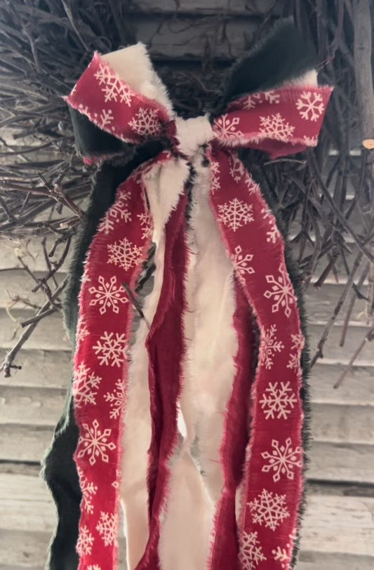 Snowflake traditional Christmas Bow