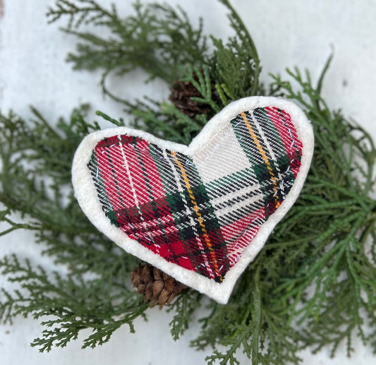 Mini Plaid Heart