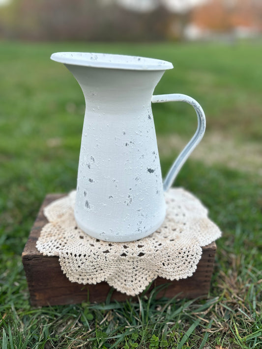 White Flower Pitcher