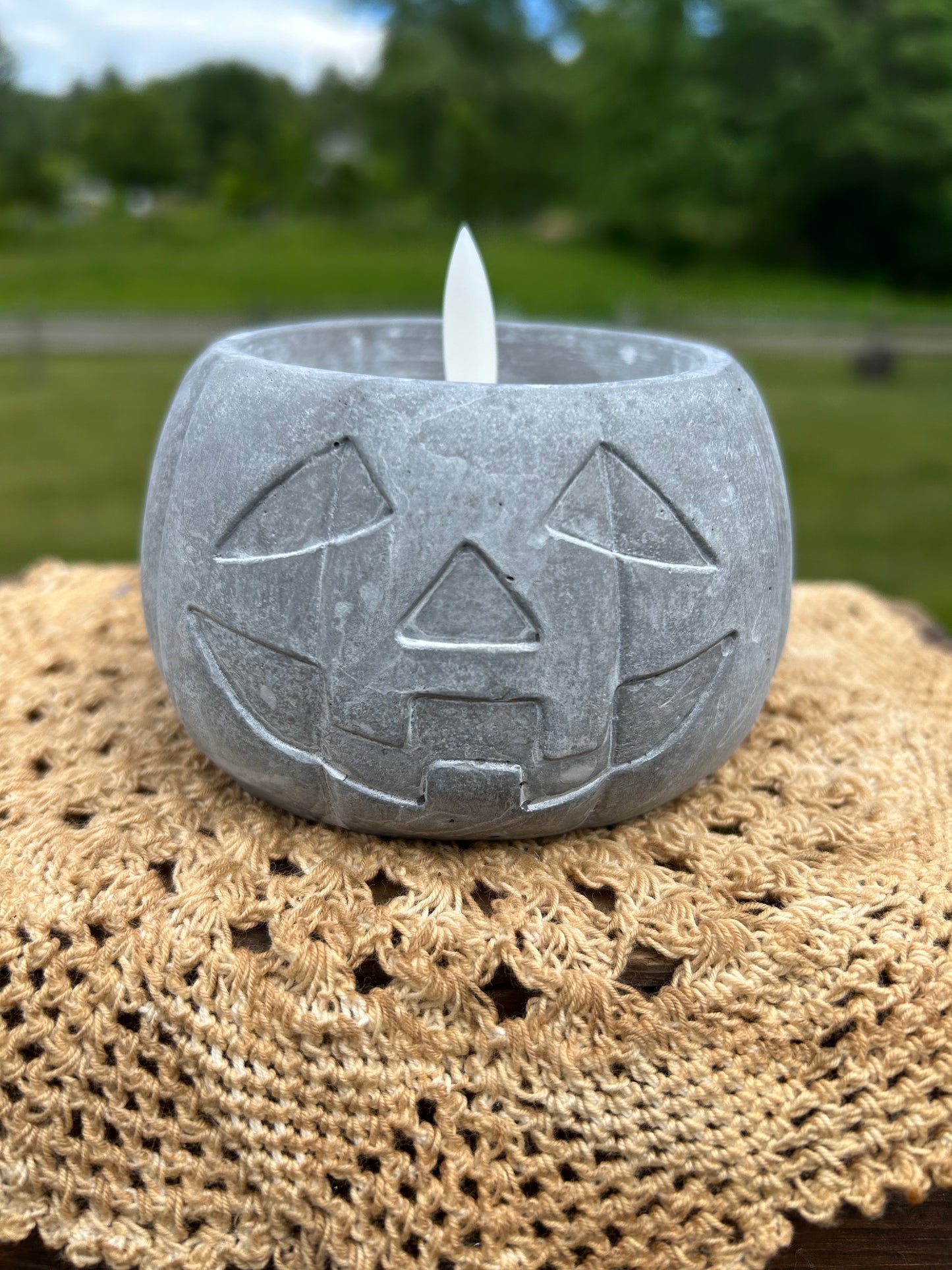 Grey lighted timer Pumpkin