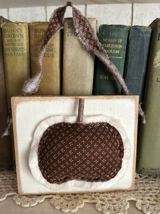 Dark Brown Pumpkin hanging sign.  **ON SALE**  was 10.95