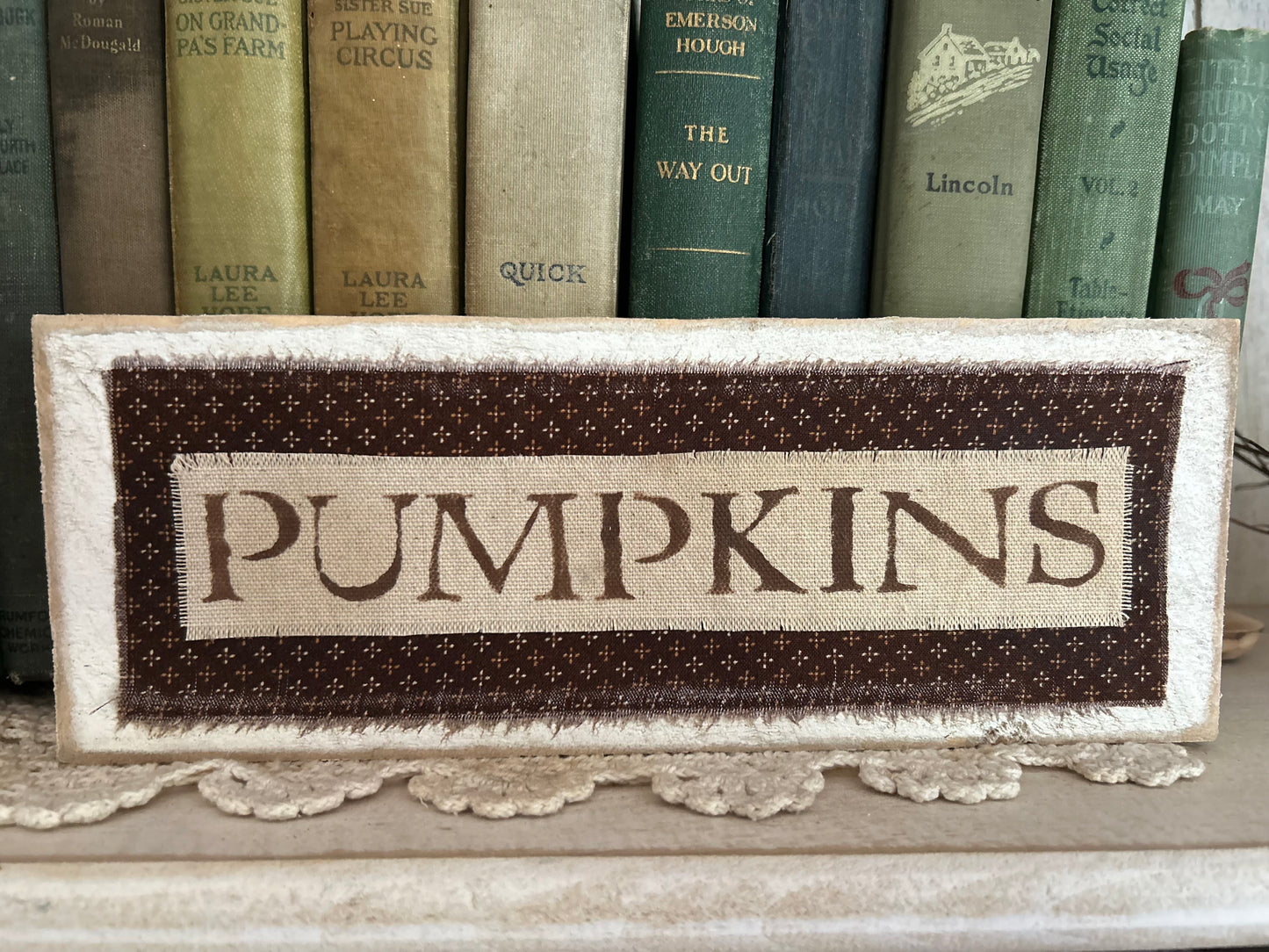 White & Brown Pumpkin Sign.  **ON SALE** was 12.95
