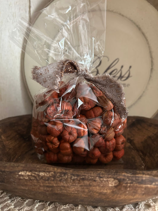 mini orange Pumpkins