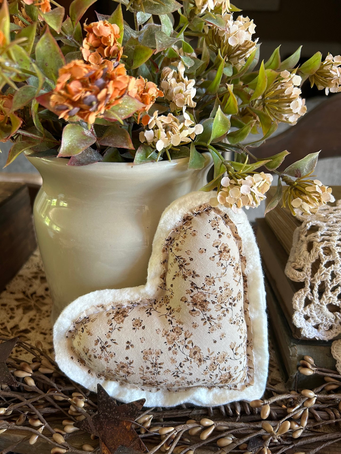 Tan Heart Pillow