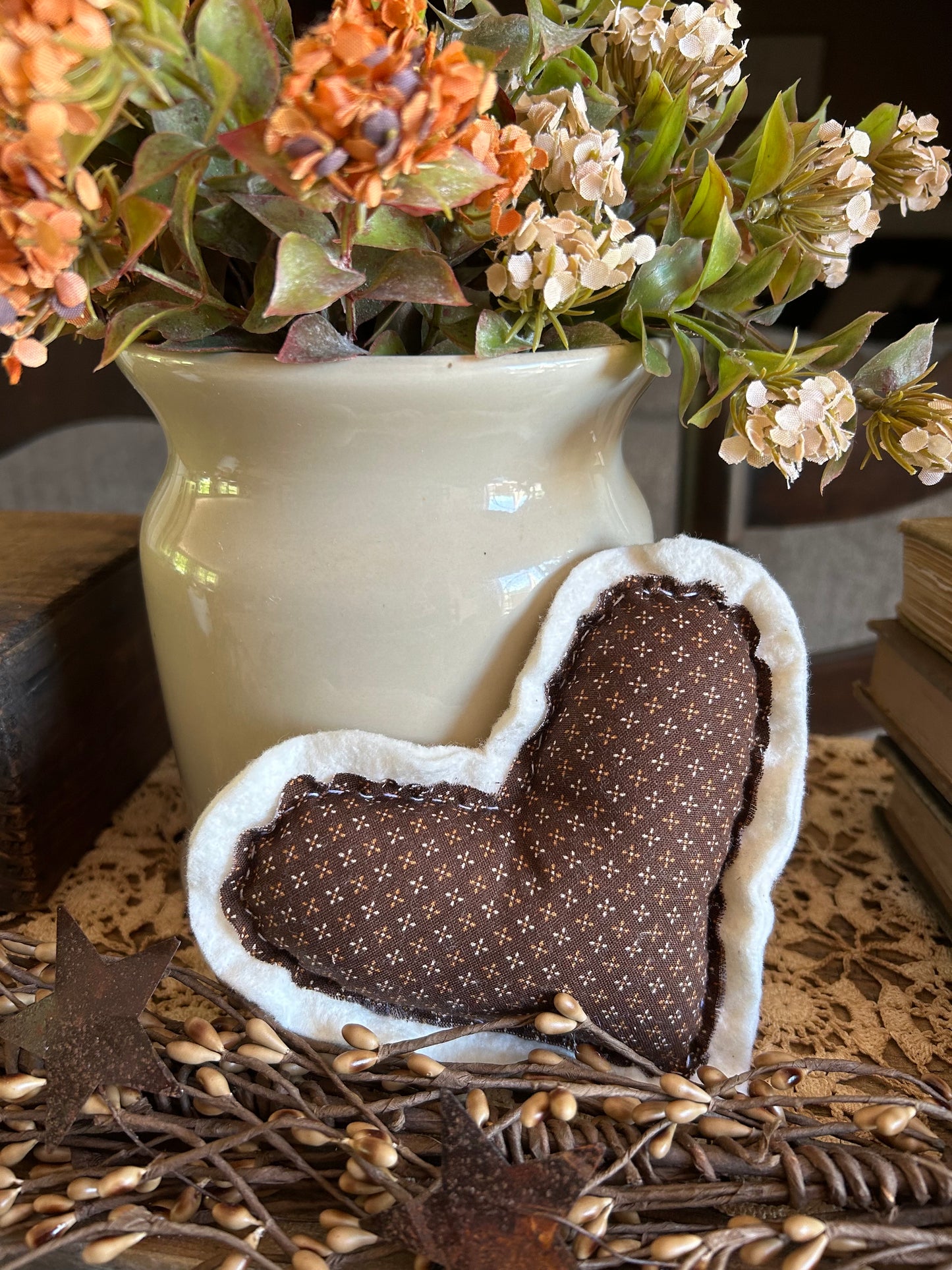Brown Heart Pillow