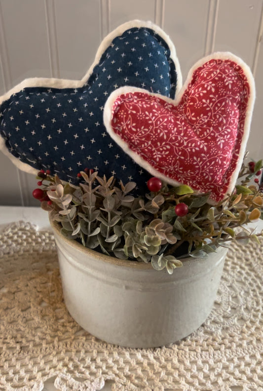 Heart Pillow Set (Dark Blue)