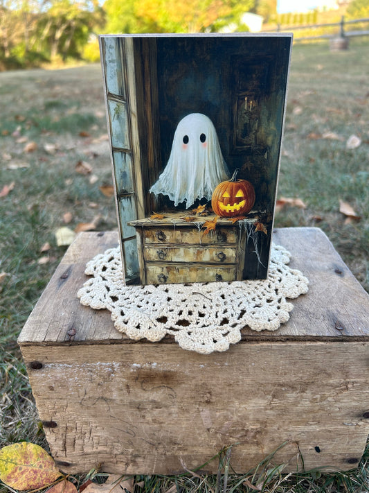 Ghost Jack-o-latern Sign