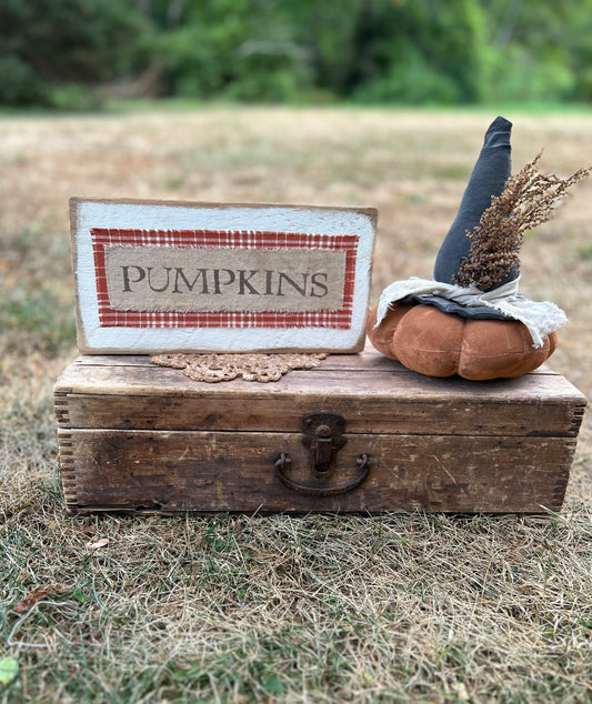 Orange Fabric Pumpkin Sign
